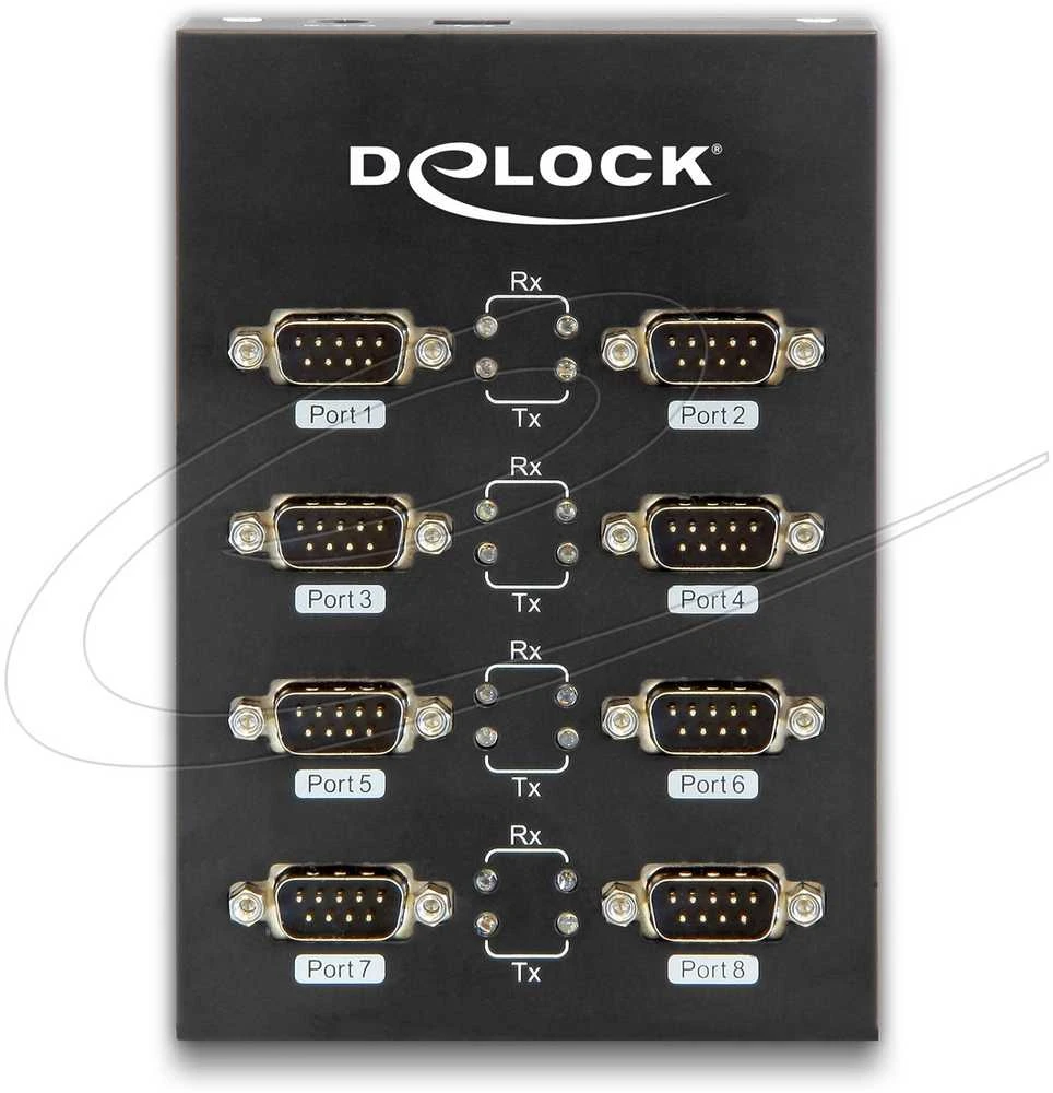 USB adapteris Delock USB - RS- 232 x8 Juodas (61860)