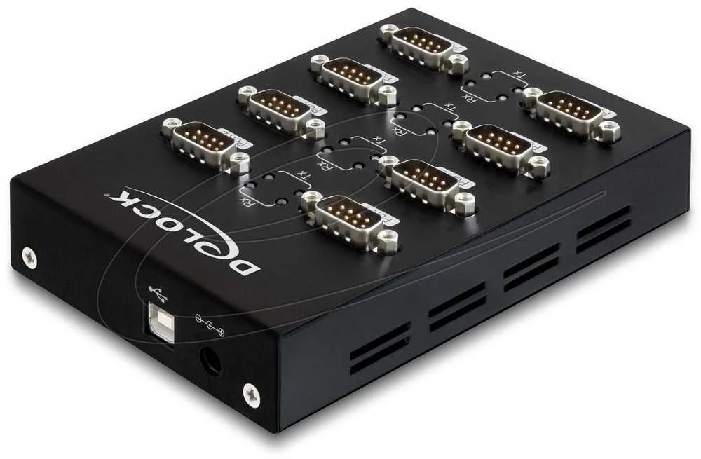 USB adapteris Delock USB - RS- 232 x8 Juodas (61860)