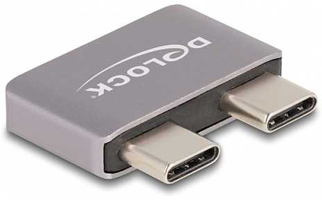 Delock Adapteris USB 40 Gbps USB Type-C™ 2 x Stecker zu 2 x Buchse Portschoner Metall