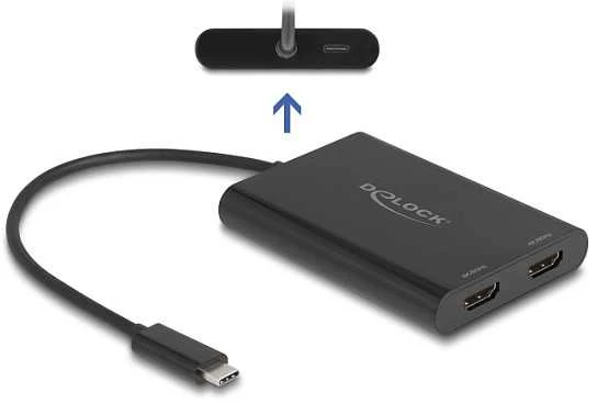 Delock USB-C į dvigubą HDMI adapterį