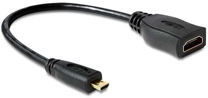 DELOCK Adapterio kabelis mikro HDMI-D St > HDMI-A Bu mit 23 cm laidas