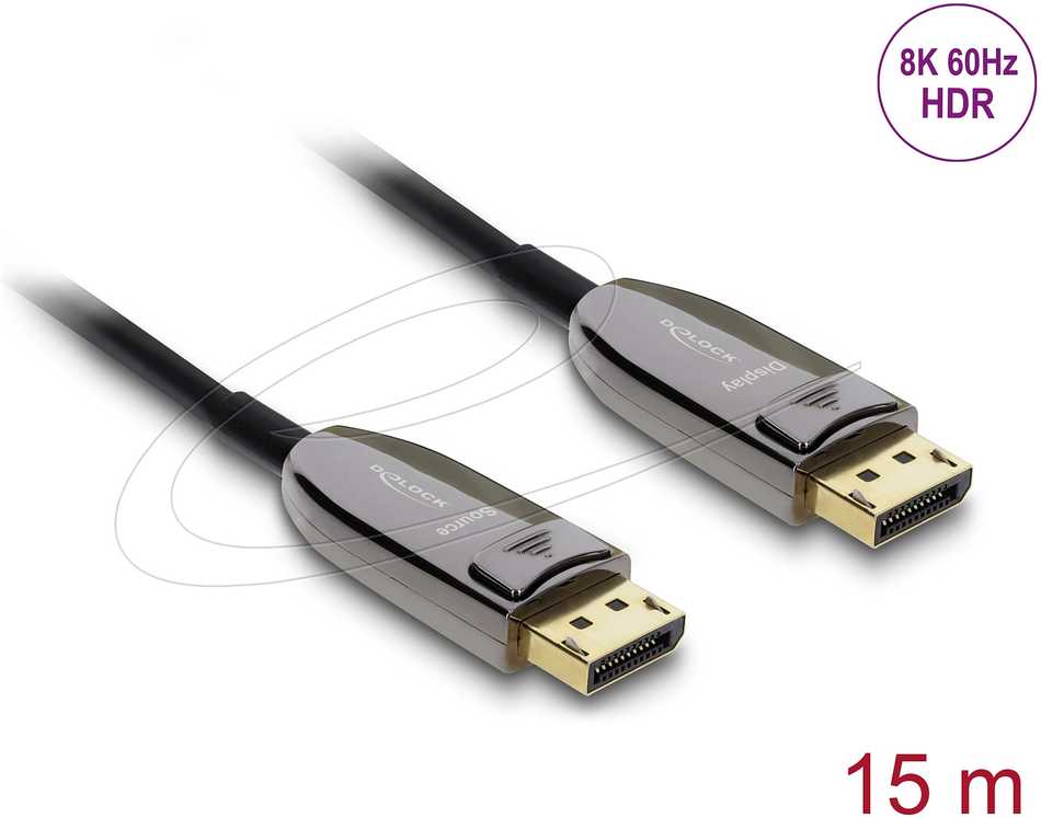 Kabelis Delock kabelis DisplayPort 15 m Juodas (87108)
