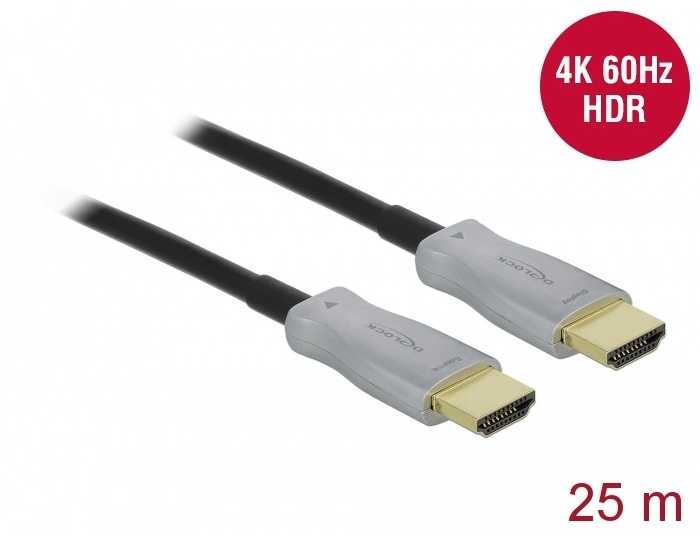 Delock aktyvus optinis HDMI kabelis 4K 60Hz 25m AV signalo perdavimo sistema