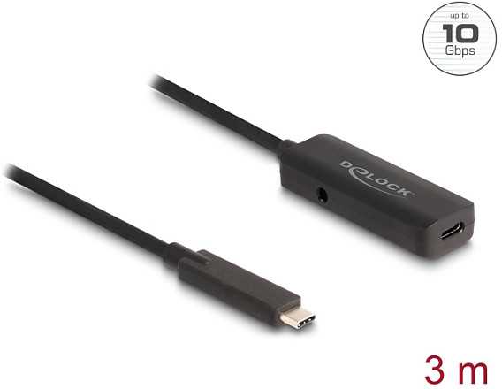 Kabelis USB Delock USB-C - USB-C 3 m Juodas (80027)