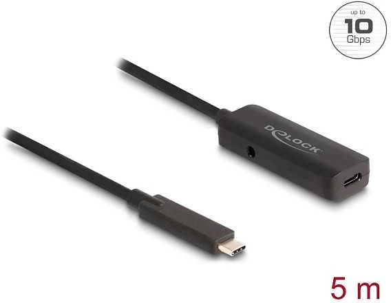 Kabelis USB Delock USB-C - USB-C 5 m Juodas (80028)