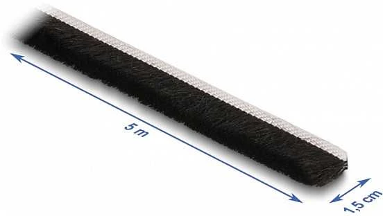 Delock Bürstenstreifen selbstklebend 15 mm - Länge 5 m juodas