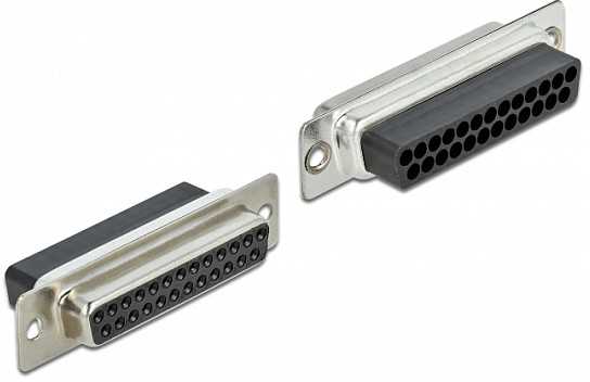 Delock D-Sub 25 kontaktų lizdas į RJ45 lizdą montavimo komplektas juodos spalvos