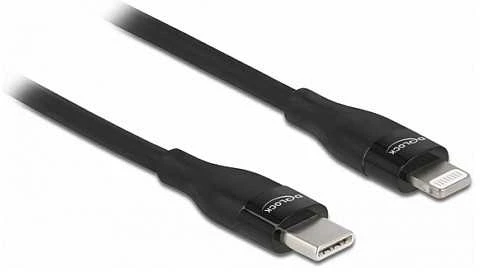 Kabelis USB Delock Kabelis danych i ładowania USB Type-C™ do Lightning™ dla iPhone™, iPad™ i iPod™ juoda 0,5 m MFi