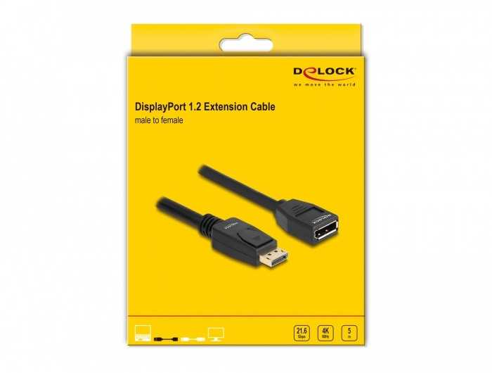 Systemas AV signalo perdavimui Delock DELOCK DisplayPort 1.2 ilgintuvas 4K 60 Hz 5 m