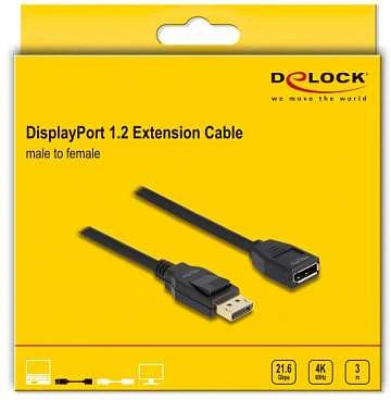 Delock DisplayPort ilgintuvas 3m pakuotėje