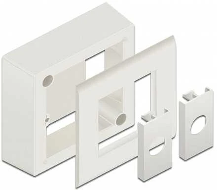 Delock paviršiuje montuojamas korpusas Easy 45 moduliams 82 x 82 mm, baltas