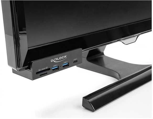 HUB USB Delock Zewnętrzny USB 5 Gbps Hub su 2 x USB Typ-A, 1 x USB Type-C™ i SD + Micro SD Slot su śrubą blokującą (64263)