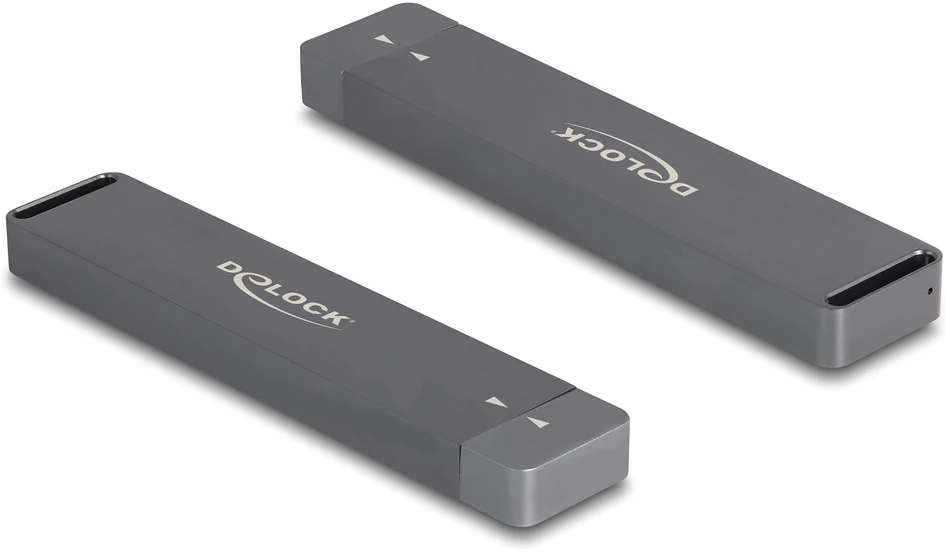Delock Externes Gehäuse M.2 NVMe PCle SSD, SATA SSD (grau, mit USB Typ A-Stecker)