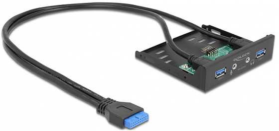 Šakotuvas Delock Front Panel 3.5? USB 5 Gbps 2 x USB Typ-A + HD-Audio (64150)
