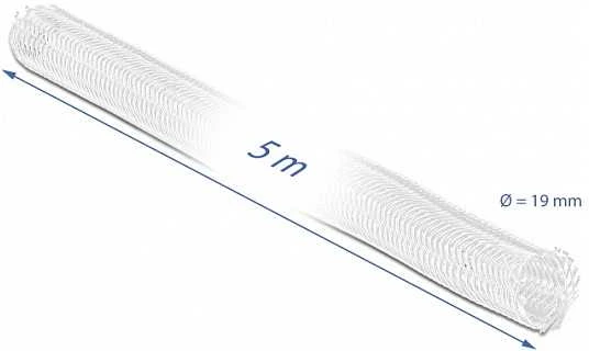 Delock DELOCK Geflechtschlauch mit Klettverschluss 5 m x 19 mm baltas