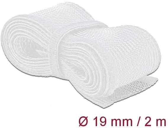 OPLOT NA KABLE DELOCK 2M 19MM RZEP Baltas POLIESTER