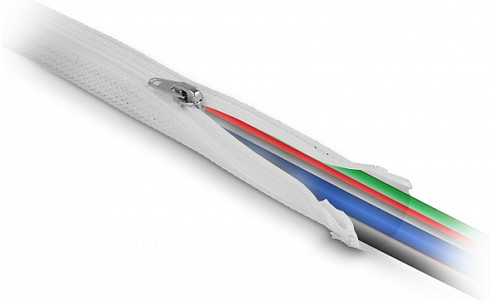 Delock DELOCK Geflechtschlauch mit Reißverschluss 1 m x 50 mm baltas