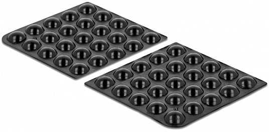 Delock Rubber feet round self-adhesive 10 x 3 mm 50 pieces juodas
