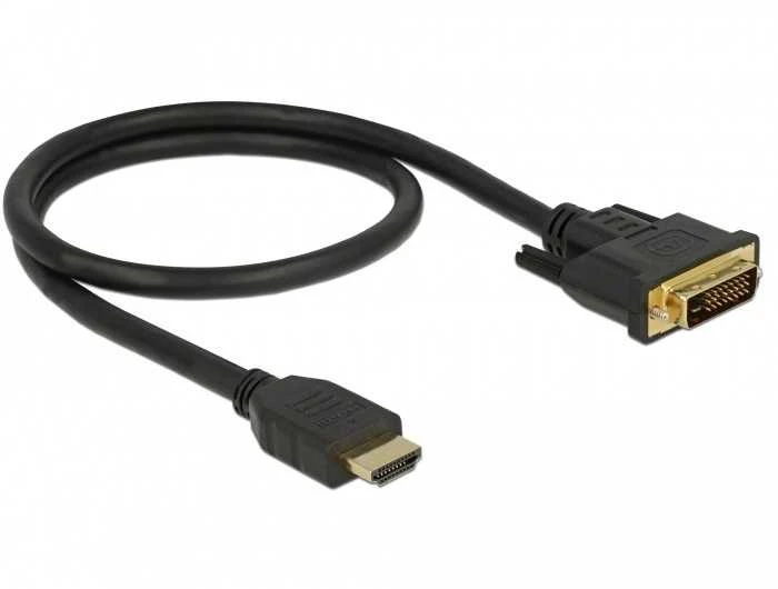 DELOCK HDMI į DVI 24+1 kabelis dvikryptis 0,5 m