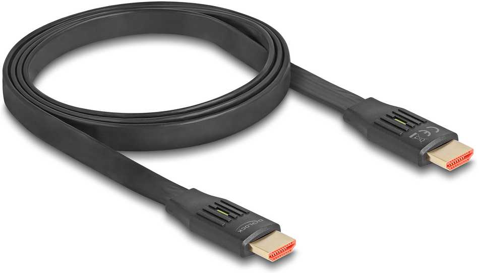 Kabelis Delock High Speed HDMI płaski kabelis 48 Gbps 8K 60 Hz 1 m