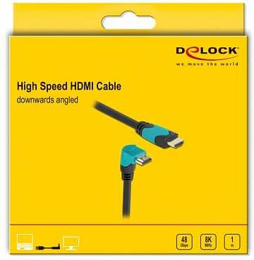 DeLOCK HDMI kabelis pakuotėje su kampine jungtimi