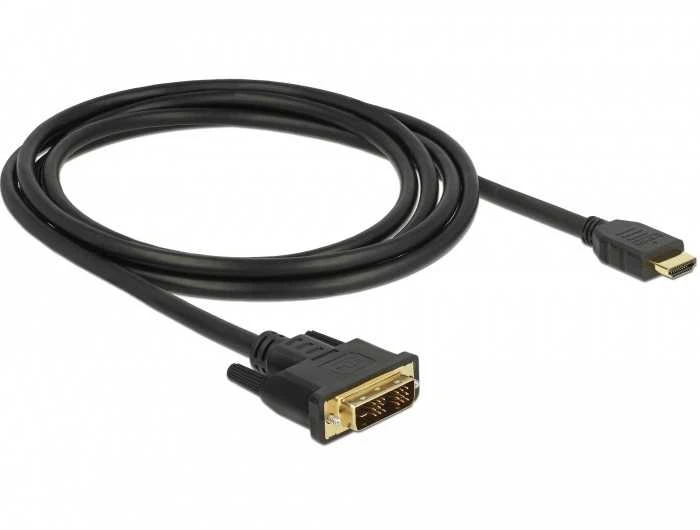 DELOCK Cable DVI 18+1 male > HDMI-A male 2 m juodas