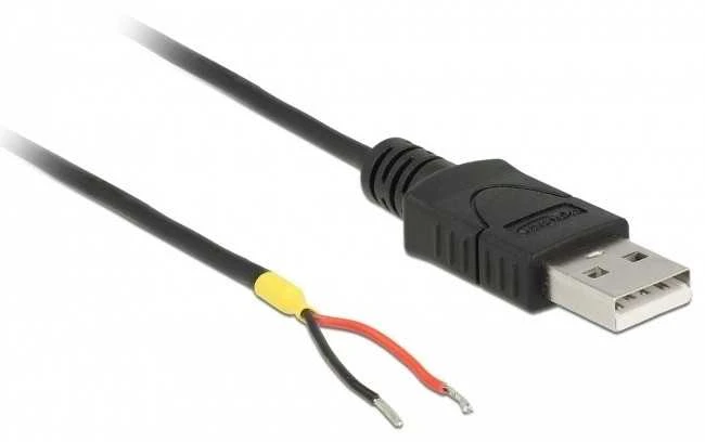 Delock kabelis USB 2.0 tipo A kištukas > 2 x atviri kabelio galai galia 1,5 m Raspberry