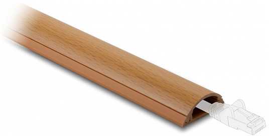 Delock DeLOCK kabelių kanalas su lipniu sluoksniu 30 x 11 mm – 1 m ilgio, medžio išvaizdos, kabelių kanalas, grindims, Polivinilchloridas (PVC), Rudas