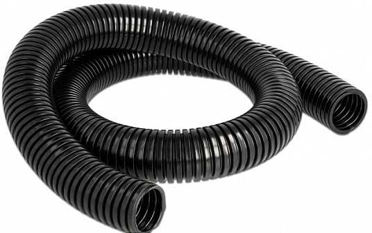 „DeLOCK“ kabelio apsauginė mova 1 m x 34,5 mm, juoda, juoda, plastikinė, 1 vnt., 3,45 cm, 1000 mm