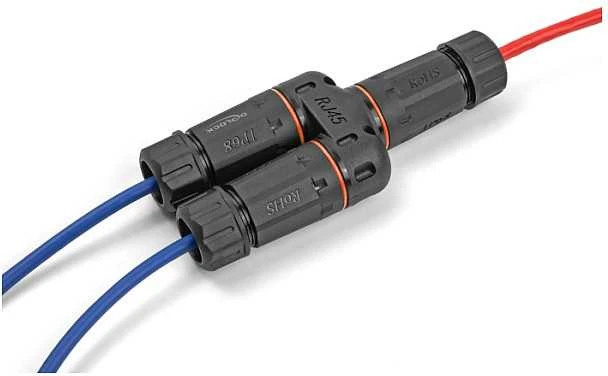 Delock Złącze kablowe Adapteris Y RJ45 Lizdas do 2 x RJ45 Lizdas Cat.6 IP68 pyłoszczelny i neperšlampamas Zewnętrzny (88143)