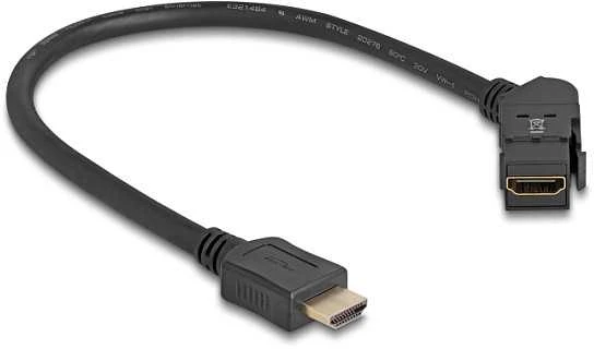 HDMI kabelis su 45 laipsnių kampo Keystone jungtimi