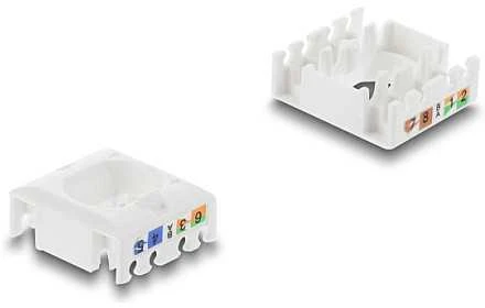 Delock Keystone Module RJ45 jack to LSA Cat.6 UTP tool-free juodas / baltas, Flat, juodas, baltas, RJ-45, LSA, Female, 22/24 (90802)