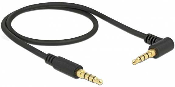Kabelis Delock Jack 3.5mm - Jack 3.5mm 0.5m juoda (85607)