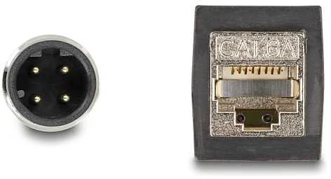 Delock M12 Kabelis D-kodowany 4 Pin Wtyk do RJ45 Lizdas PUR (TPU) 0,5 m (60571)