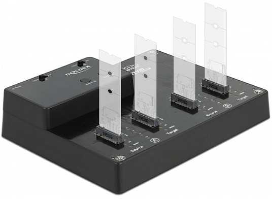 Doko stotelė Delock DeLOCK Doko stotelė M.2 dla 4 x M.2 NVMe PCIe SSD su funkcija klonowania