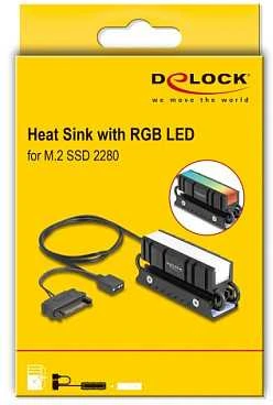 Vaizdo plokštė Delock M.2 Kühlkörper für SSD 2280 mit RGB LED Beleuchtung