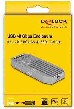 Kieszeń Delock DELOCK M.2 NVMe SSD Gehäuse USB 40 Gbps - werkzeugfrei