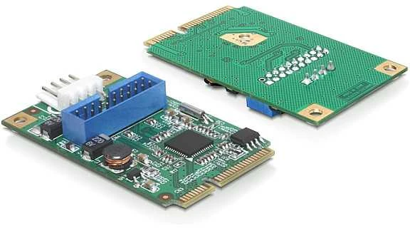 „Delock“ mini PCIe įvesties/išvesties PCIe pilno dydžio 1 x 19 kontaktų USB 3.0 kontaktų antgalis