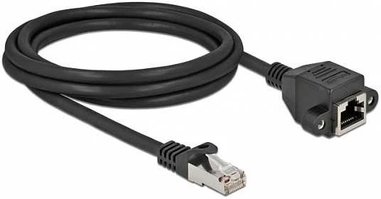 „DeLOCK“ tinklo prailginimo kabelis S/FTP RJ45 kištukas į RJ45 lizdą Cat.6A 1 m juodas, 2 m, Cat6a, S/FTP (S-STP), RJ-45, RJ45, juodas