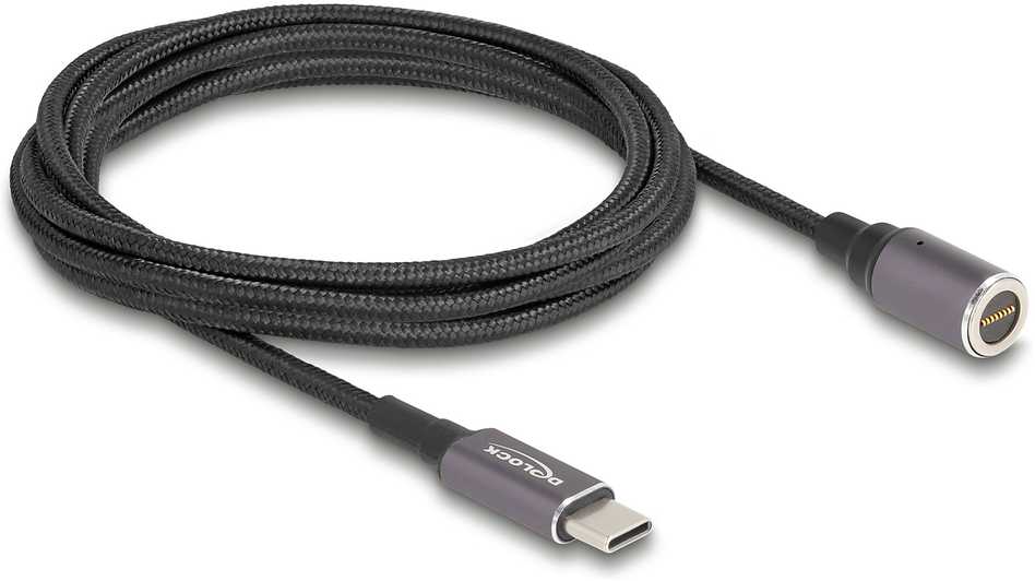 „DeLOCK“ nešiojamojo kompiuterio įkrovimo laidas, USB C tipo kištukas į magnetinę 8 kontaktų jungtį, 1,8 m, 1,8 m, USB C, 8 kontaktų, 20 V