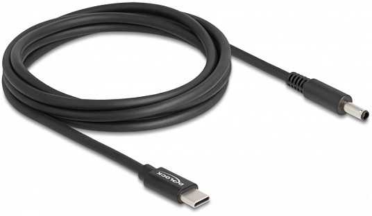 „DeLOCK“ nešiojamojo kompiuterio įkrovimo laidas, USB C tipo kištukas - Dell 4,5 x 3,0 mm kištukas, 1,5 m, USB C, 4,5 x 3,0 mm, 20 V