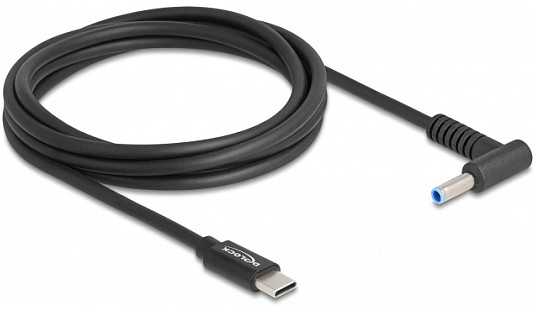 Nešiojamojo kompiuterio maitinimo adapteris Delock Notebook Kabelis ładujący USB Type-C™ Wtyczka do HP 4,5 x 3,0 mm Wtyczka (87971)
