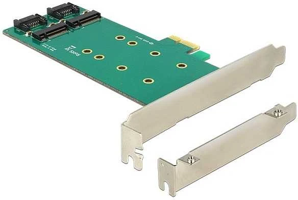 Delock PCI Express x1 kortelė > 2 x vidiniai M.2 B tipo raktai 110 mm - žemo profilio formatas