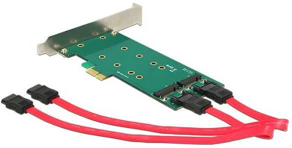Delock PCI Express x1 kortelė > 2 x vidiniai M.2 B tipo raktai 110 mm - žemo profilio formatas