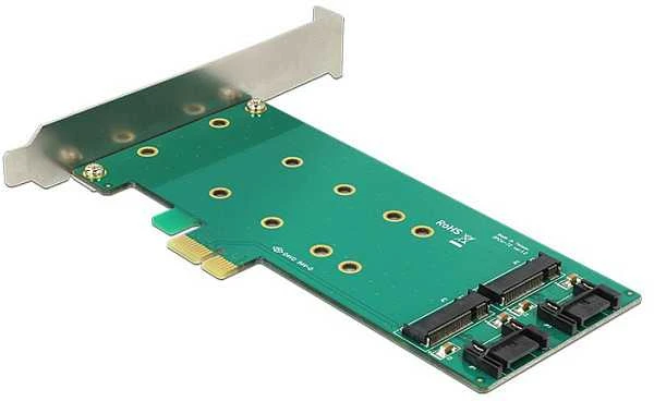 Delock PCI Express x1 kortelė > 2 x vidiniai M.2 B tipo raktai 110 mm - žemo profilio formatas