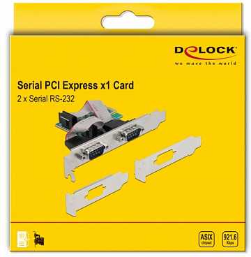 Kontroler Delock PCI Express x1 Karta do 2 x Szeregowy RS-232 (90046)