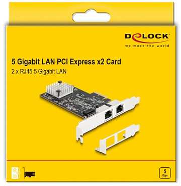 DeLock PCI Express x2 Karte zu 2 x RJ45