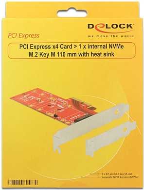 Delock PCIe>1x M.2 110mm m.Kühlkörper