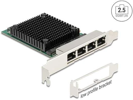 Delock PCI Express x4 Netzwerkkarte 2,5 Gigabit LAN 4 x RJ45 RTL8125