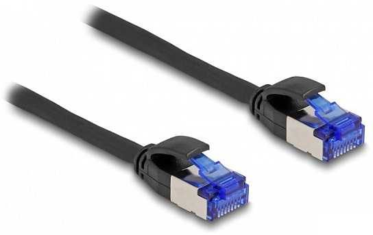 Delock Delock - Tinklo kabelis - RJ-45 (M) iki RJ-45 (M) - 25 cm - 4,5 mm - S/FTP - CAT 6a - Be halogenų, be kablio - juodas